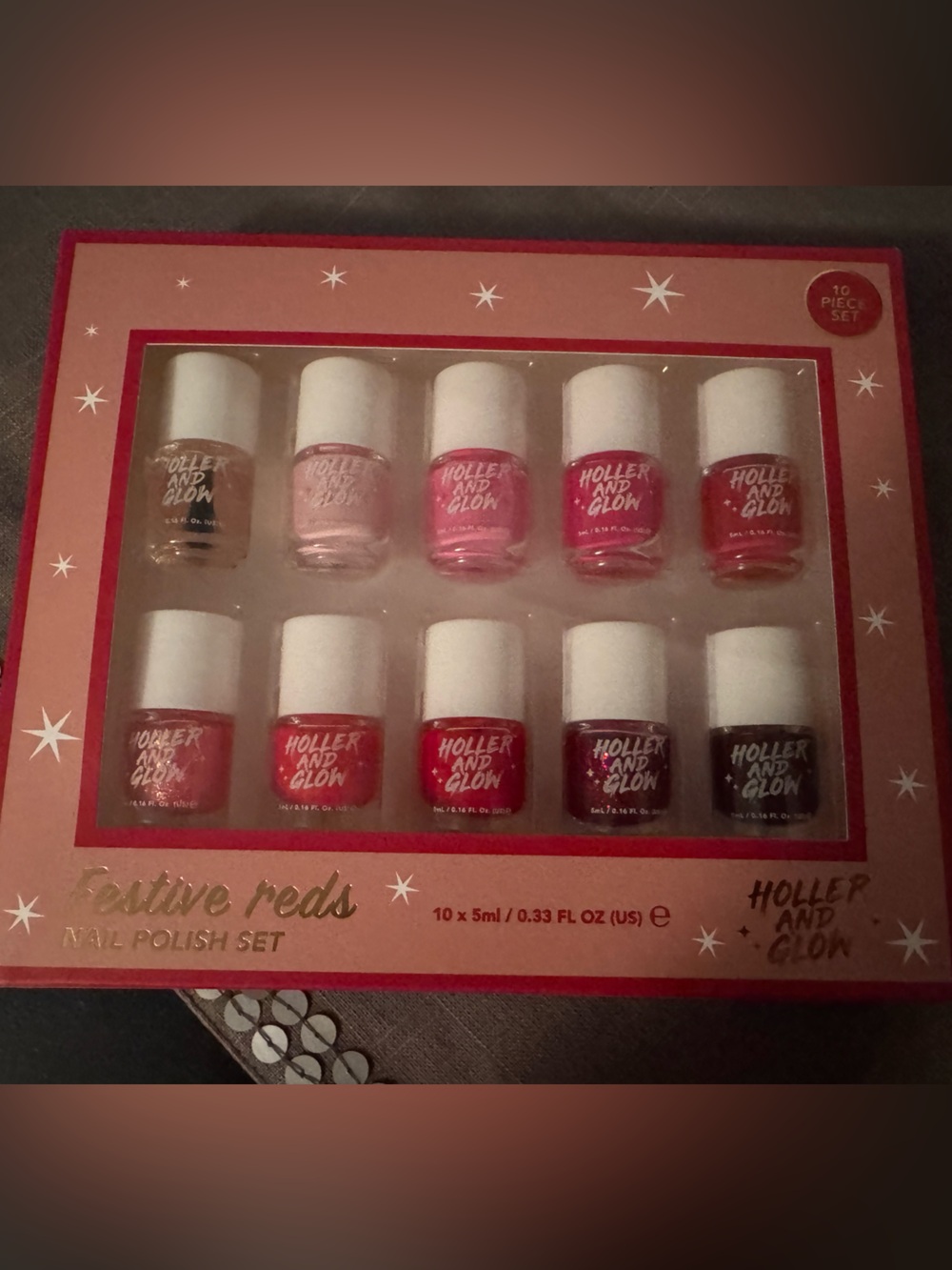 NWT Festive Reds Nail Polish Set - 10 Assorted Red & Pink Shades